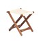 Outdoor Living and Style 18" Folding Wooden Camping Stool with White Fabric Seat